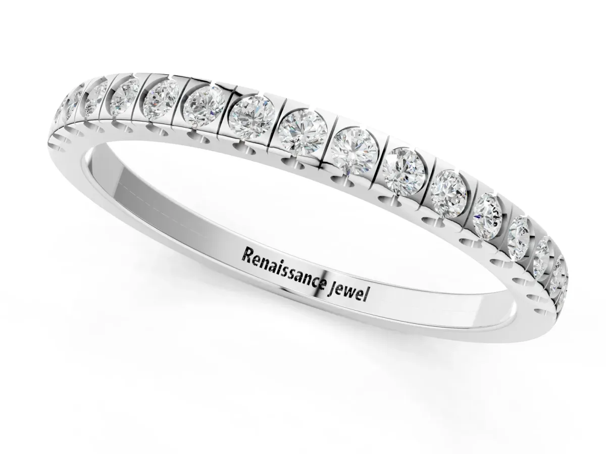 Round Cut Diamond Pavé Set Eternity Band Platinum