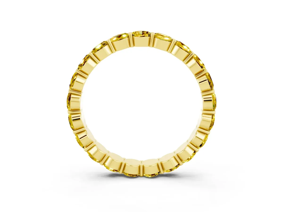 Round Yellow Sapphire Eternity Band with U-Prong Setting Yellow gold
