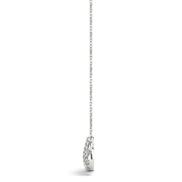 Pavé Round Diamond Infinity Pendant with Prong Setting Silver