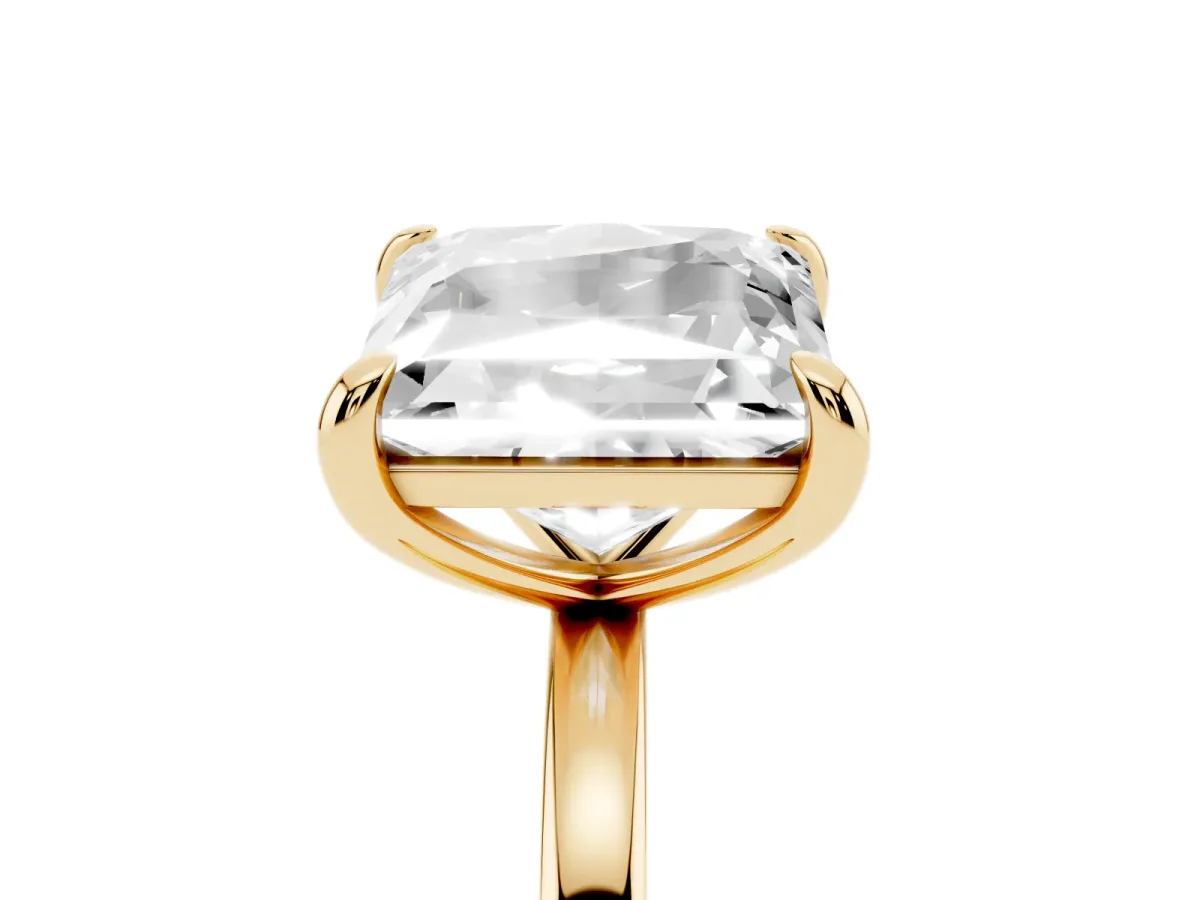 Oval and Princess Toi Moi Ring with Prong Setting and Plain Band Yellow gold