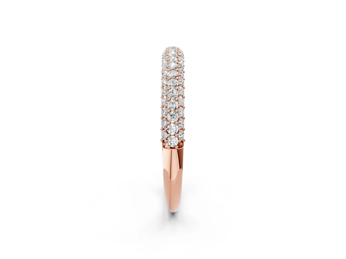 Round Diamond Pave Set White Gold Eternity Band Rose gold