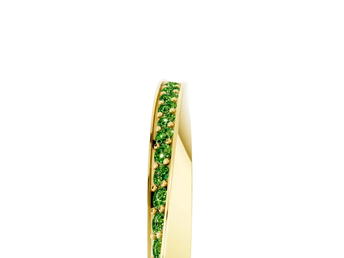 Pavé Round Peridot Twist Band Yellow gold