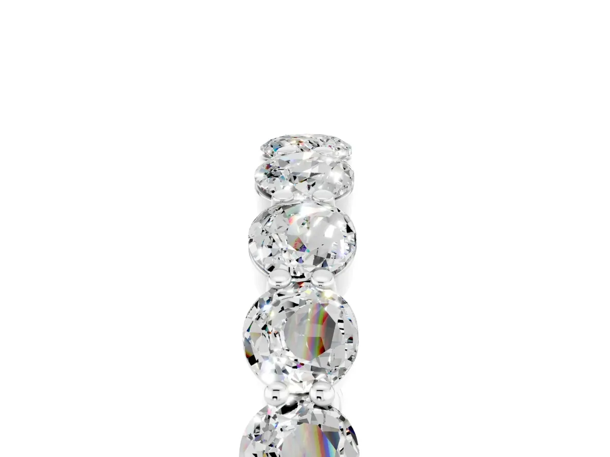 Round Moissanite Eternity Band with U-Prong Setting White gold