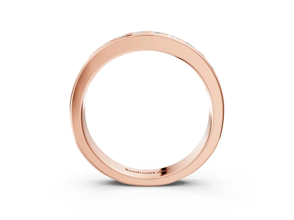 Channel-Set Round Diamond Eternity Band Rose gold