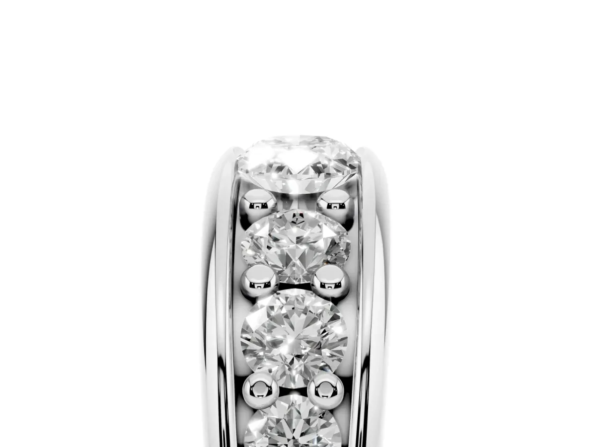 Oval Diamond Mens Ring with Round Diamond Accents Silver