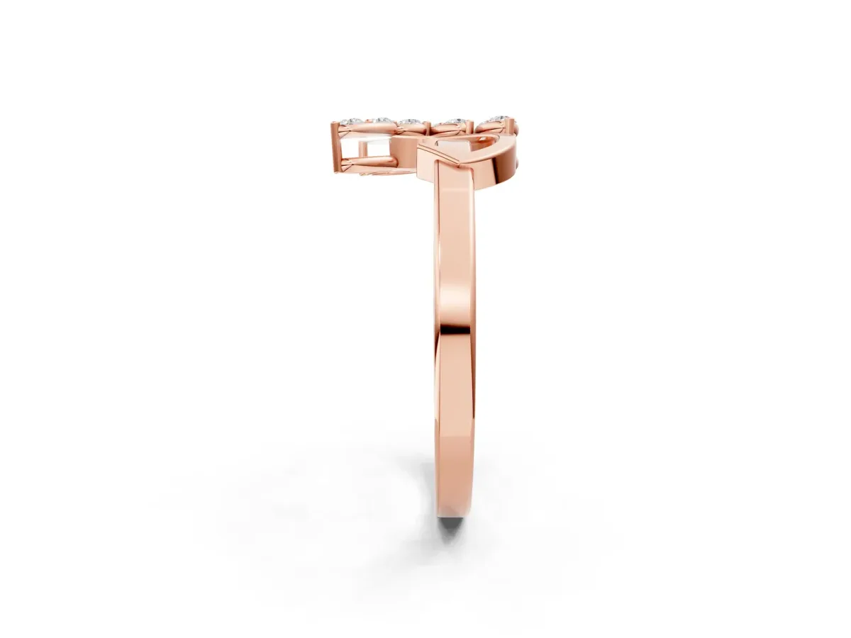 Round Diamond Milgrain Eternity Band with Channel Setting Rose gold