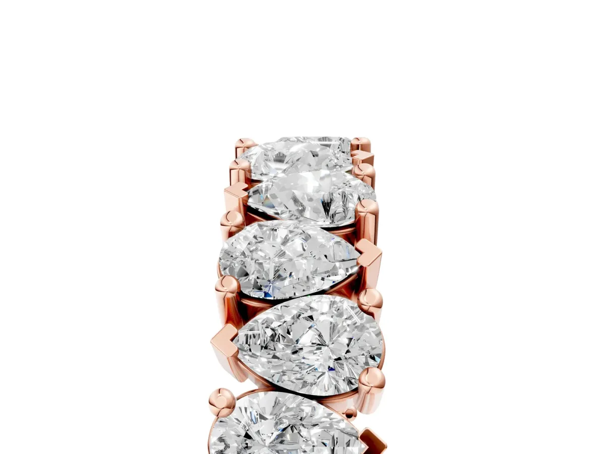 Pear Diamond Shared Prong Eternity Band Rose gold