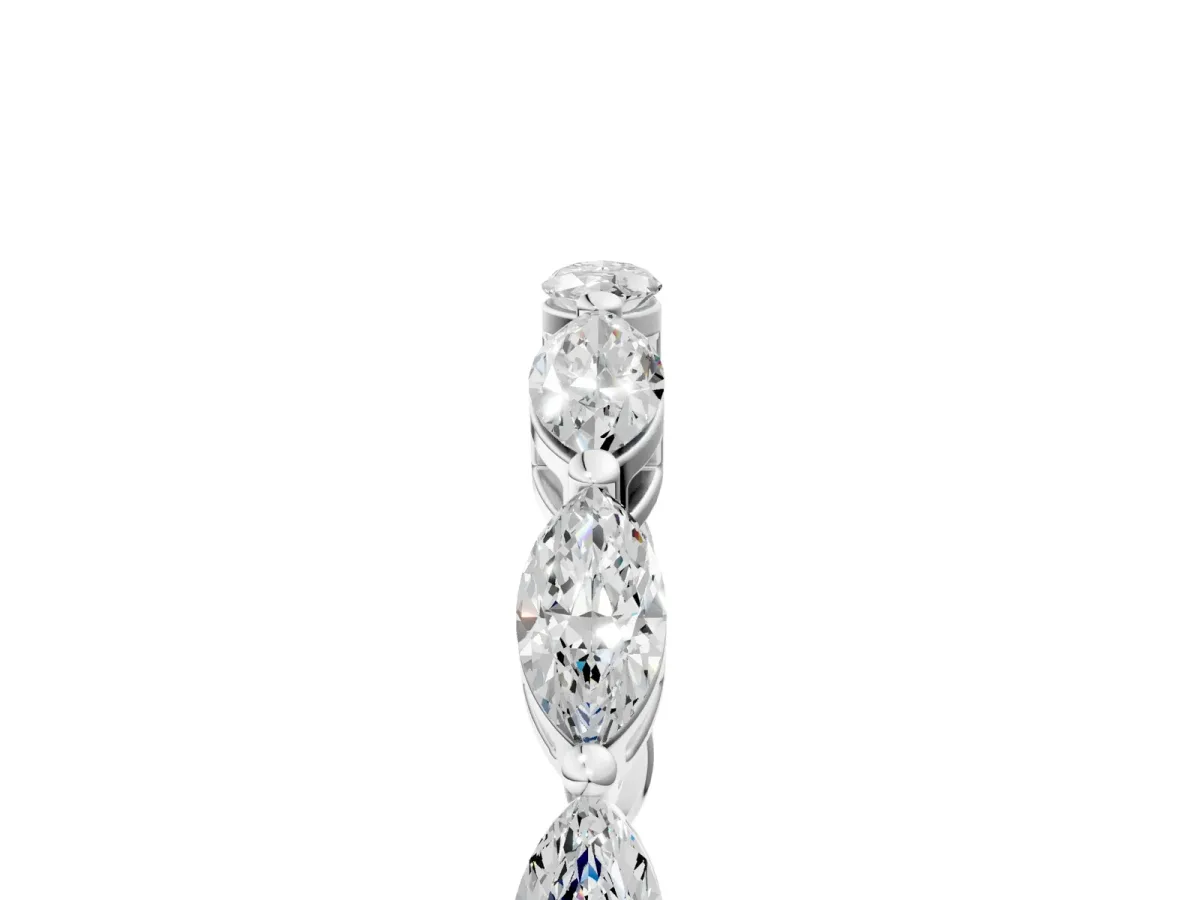 Marquise Diamond Eternity Band with U-Prong Setting Silver