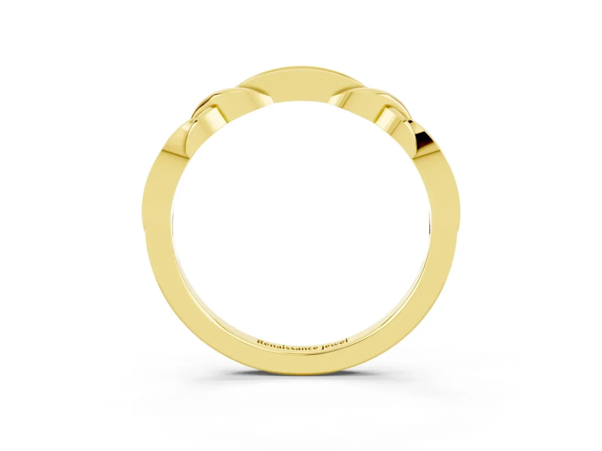 Twisted Marquise Aquamarine Pavé Band with Shared Prong Setting Yellow gold