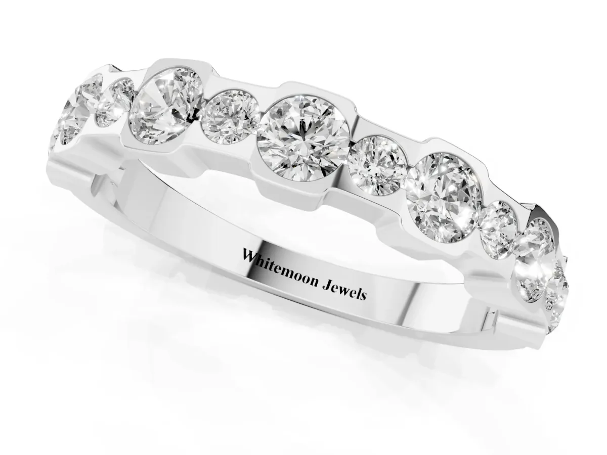 Round Diamond Promise Ring with Round Diamond Accents White gold
