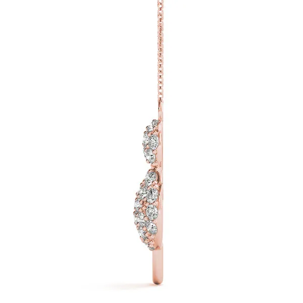 Pavé Round Prong Set Cat Pendant Rose gold