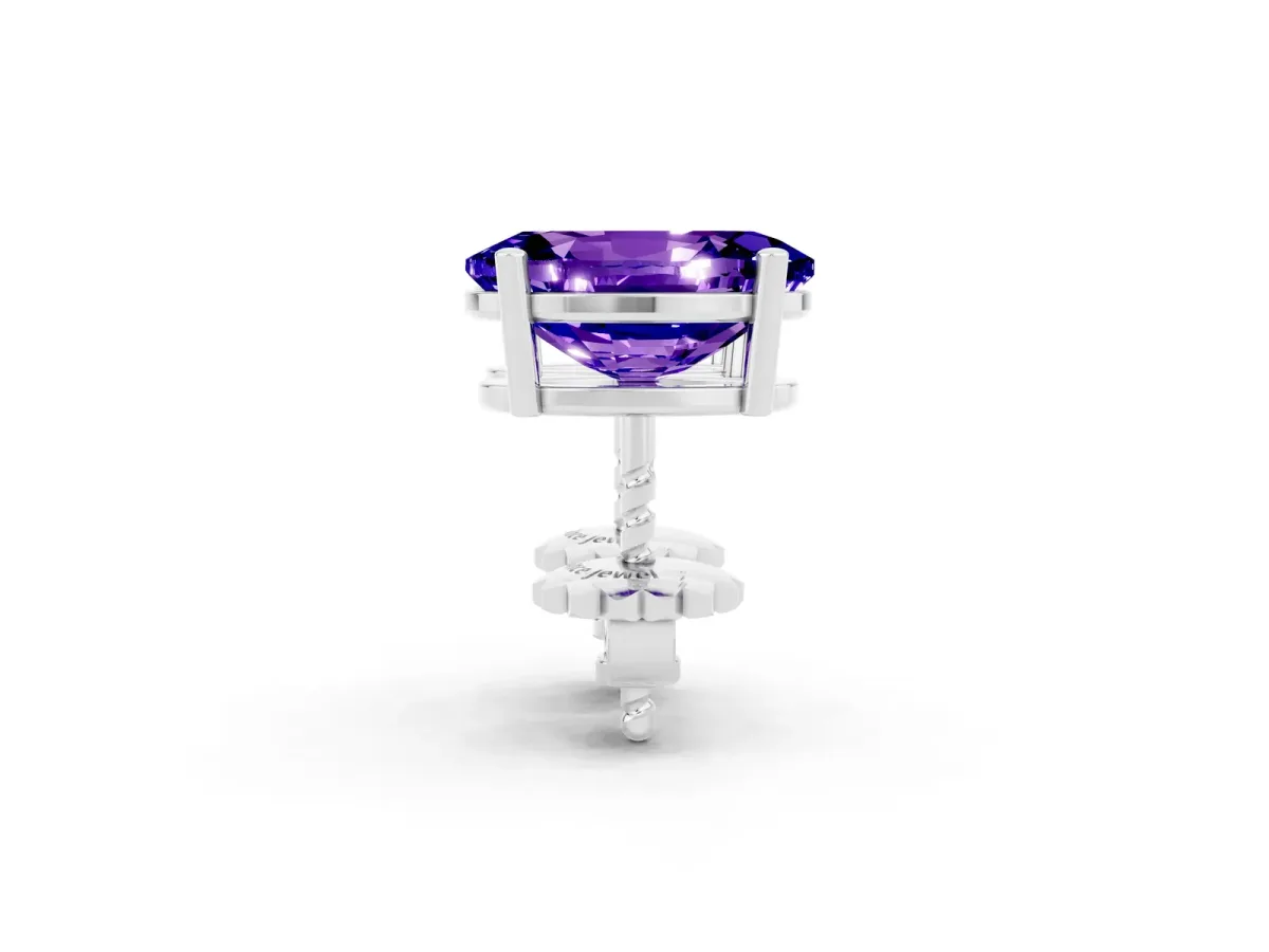 Oval Cut Tanzanite Stud Earrings Platinum