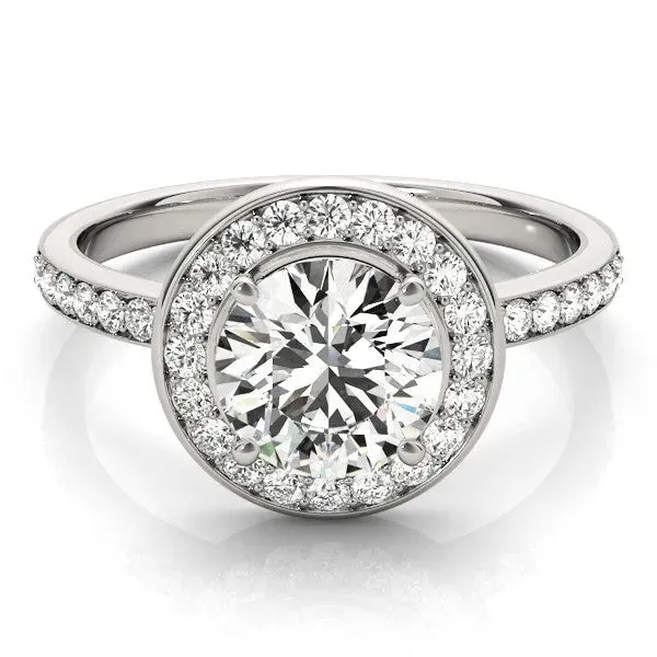 Asscher Cut Diamond Halo Ring with Bezel Frame and Pavé Band Platinum