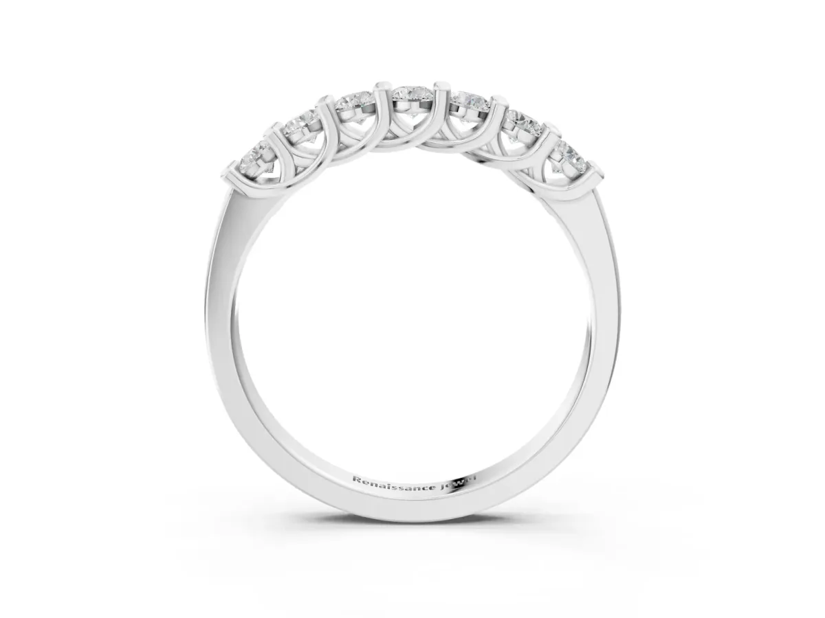 Channel-Set Round Diamond Half-Eternity Band Platinum