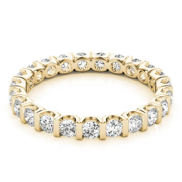 Round-Cut Diamond Eternity Band with Channel Setting Yellow gold