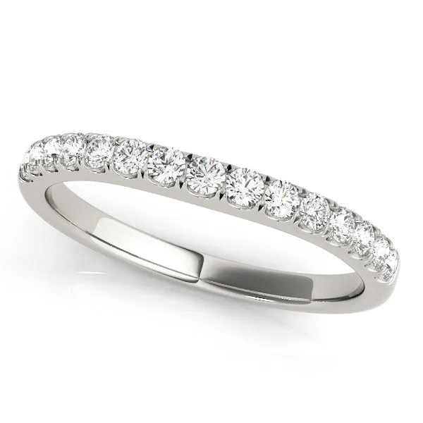 Round Diamond Half Eternity Band with Pavé Setting White gold