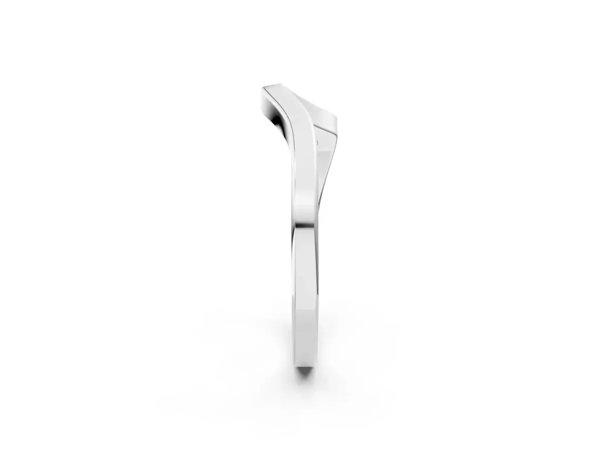 Chevron Curved Solitaire Band Platinum