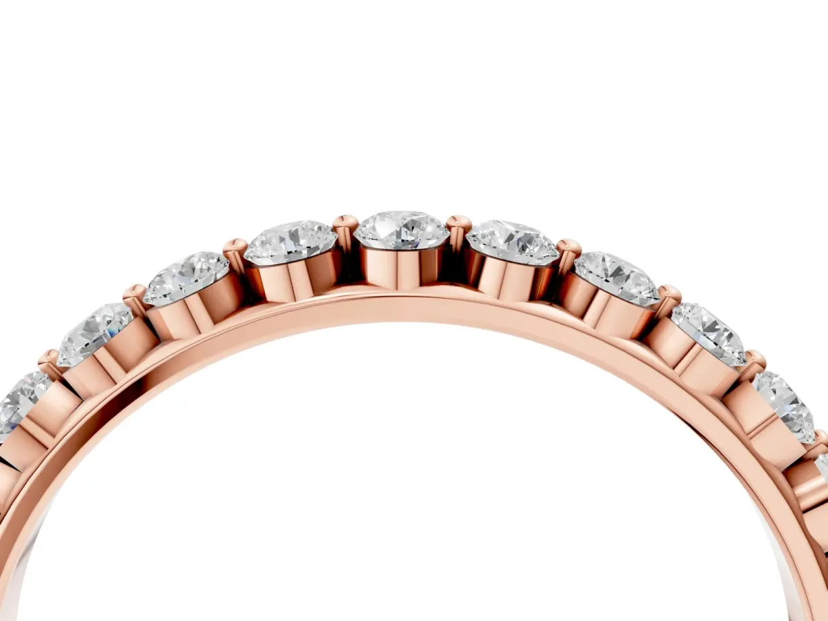 Round Diamond Channel Set Eternity Band Rose gold