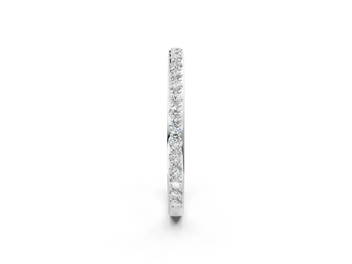 Pavé Round Diamond Eternity Band with Shared Prong Setting Platinum