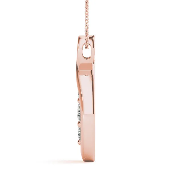 Infinity Heart Pendant with Round Diamond Prong Setting Rose gold