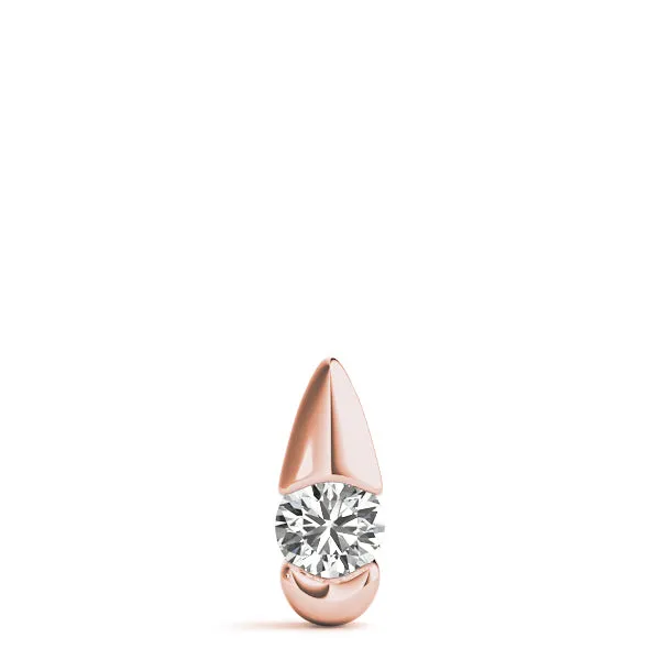 Round Diamond Bezel Set Teardrop Pendant Rose gold