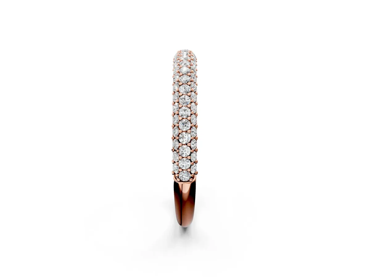 Round Diamond Pavé Eternity Band with Shared Prong Setting Rose gold