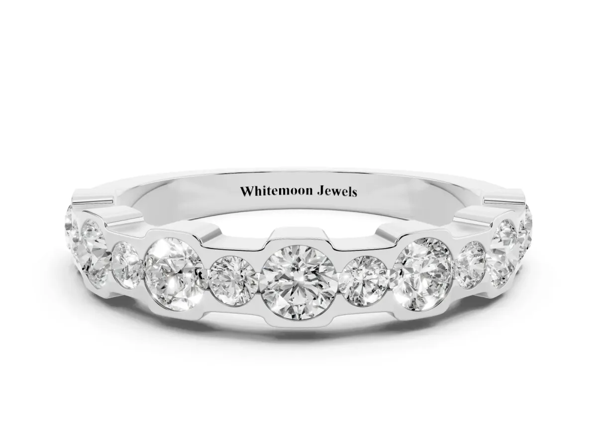 Round Diamond Promise Ring with Round Diamond Accents White gold