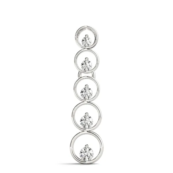 Bezel-Set Round Diamond Pendant with Prong Setting Silver