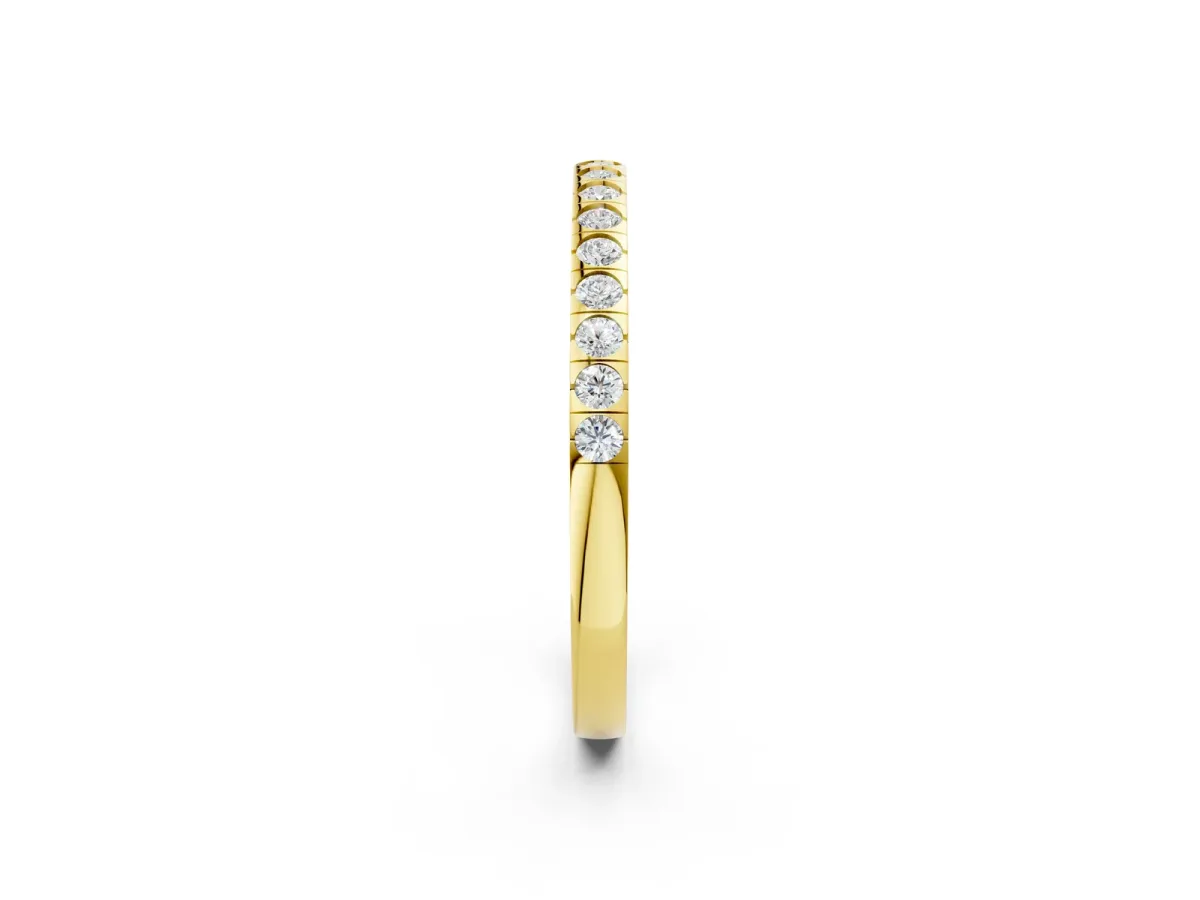 Round Cut Diamond Pavé Set Eternity Band Yellow gold