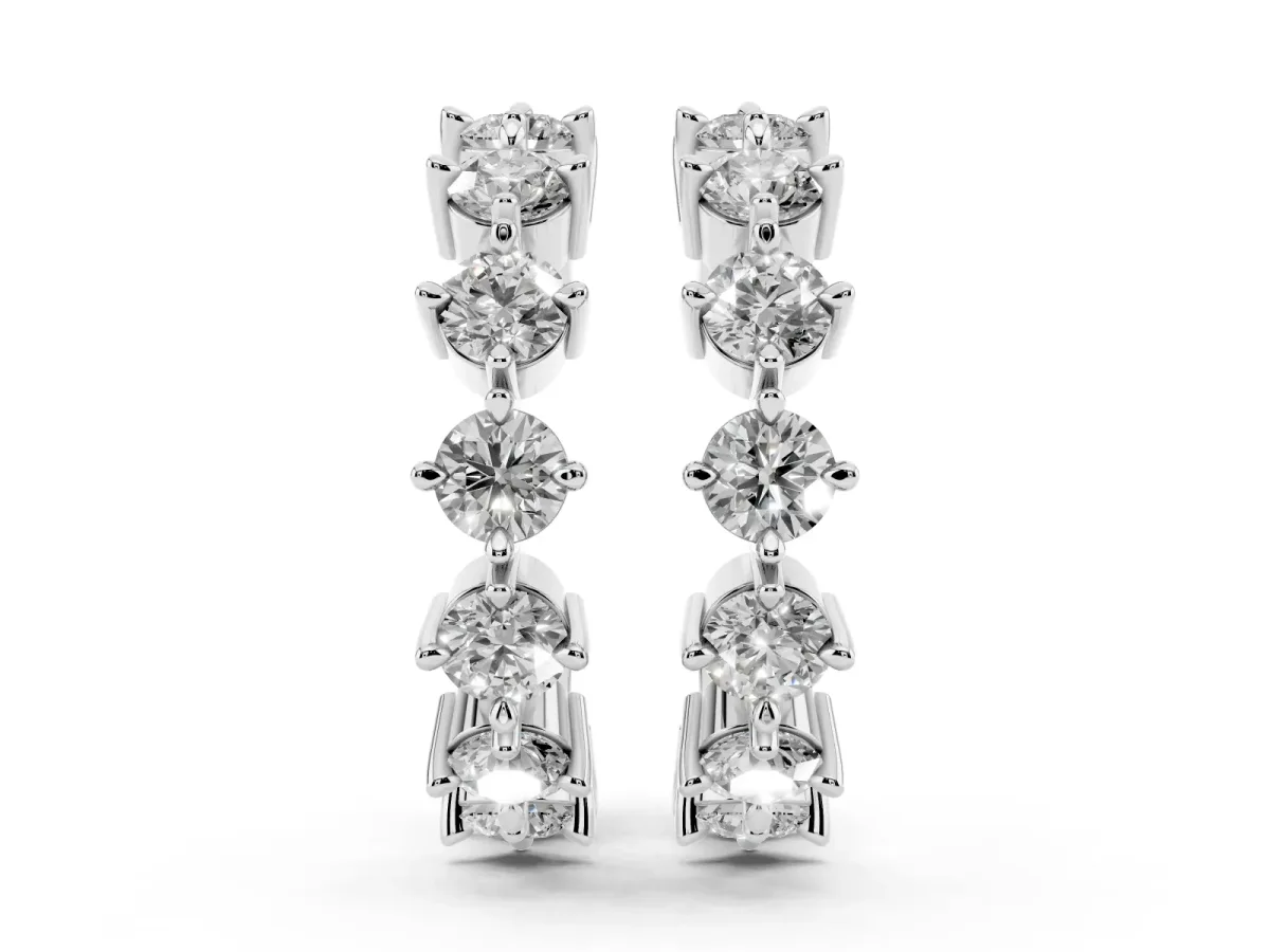 Round Diamond Starlight Ear Cuff White gold
