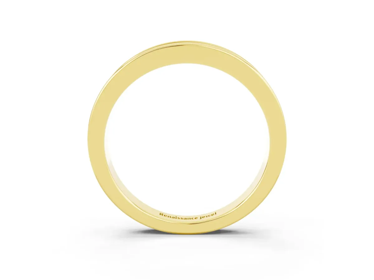 Channel Set Round Emerald Eternity Band Yellow gold