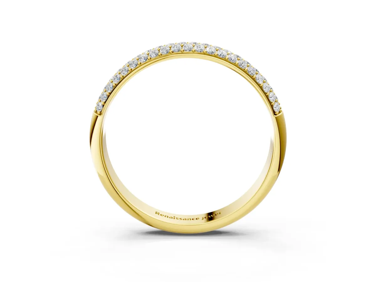 Pavé Round Diamond White Gold Eternity Band Yellow gold