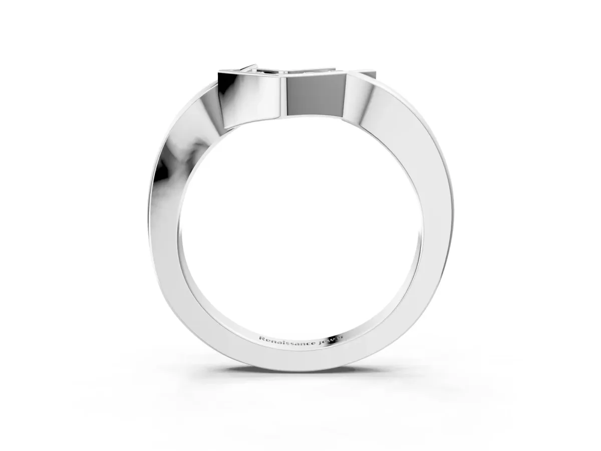 Channel-Set Round Diamond Twist Band Platinum