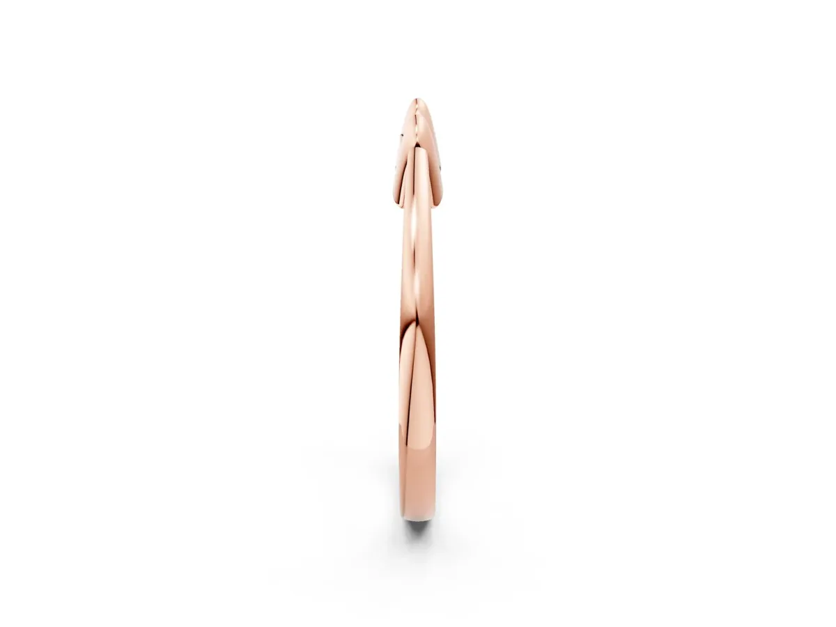 Bamboo-Inspired Plain Metal Band Rose gold