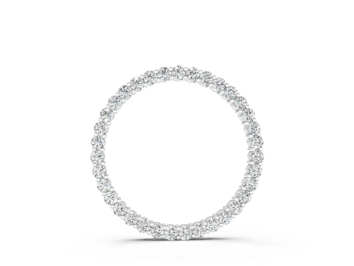 Round Diamond Prong-Set Eternity Pendant White gold