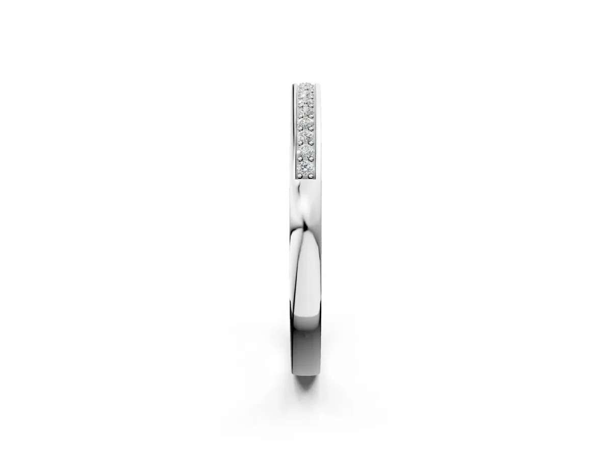 Round Diamond Half Eternity Pavé Band Platinum