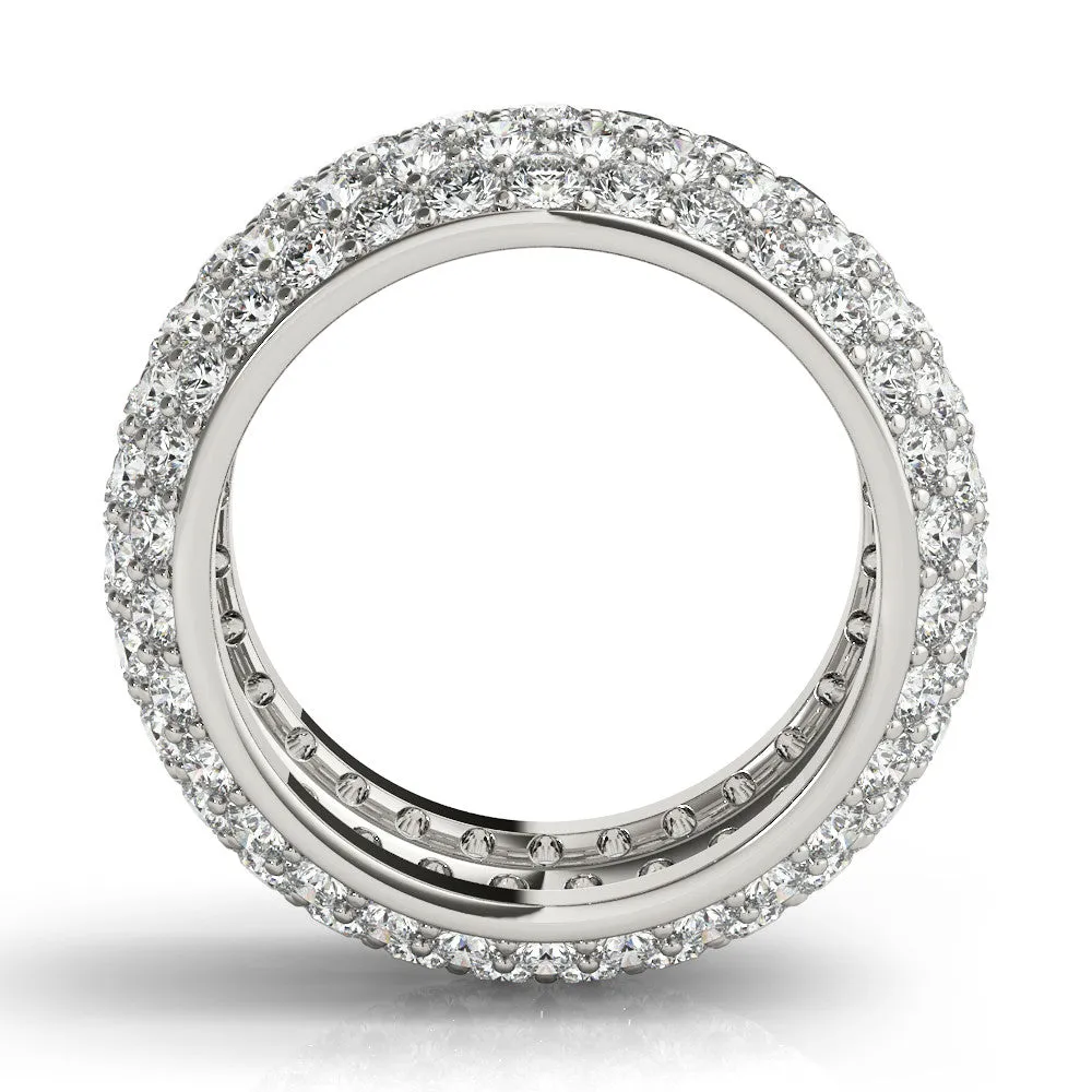 Pavé Round Diamond Wide Band with Micro-Prong Setting Silver