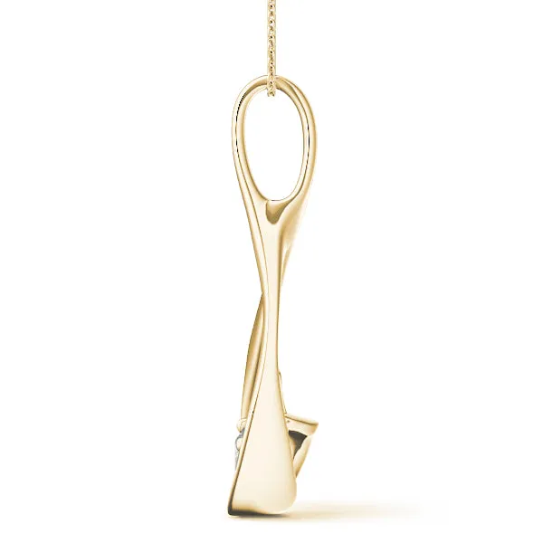 Round Solitaire Bezel Prong Pendant Yellow gold