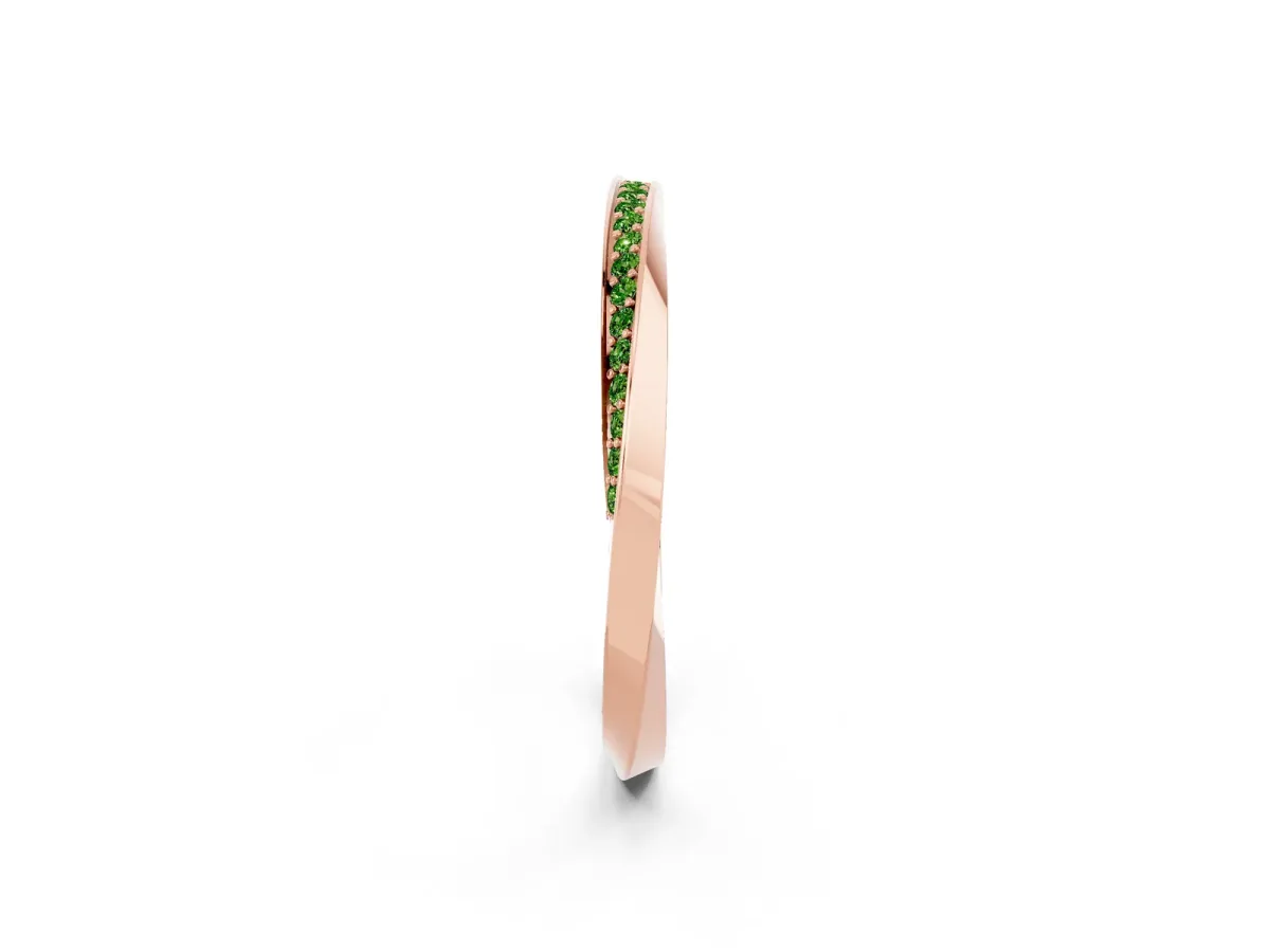 Pavé Round Peridot Twist Band Rose gold