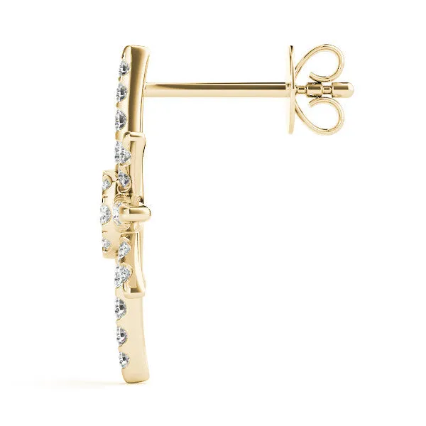 Pavé Diamond Starburst Stud Earrings Yellow gold