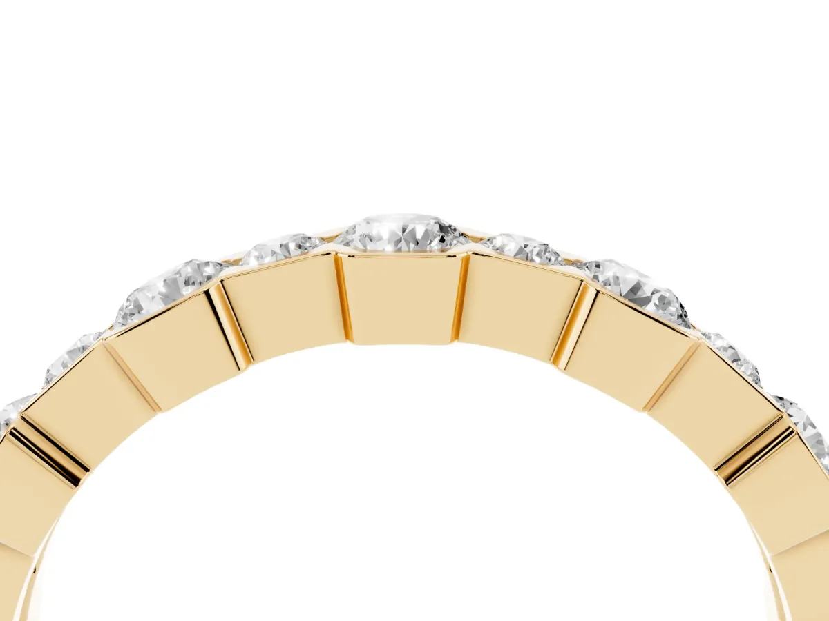 Round Diamond Promise Ring with Round Diamond Accents Yellow gold