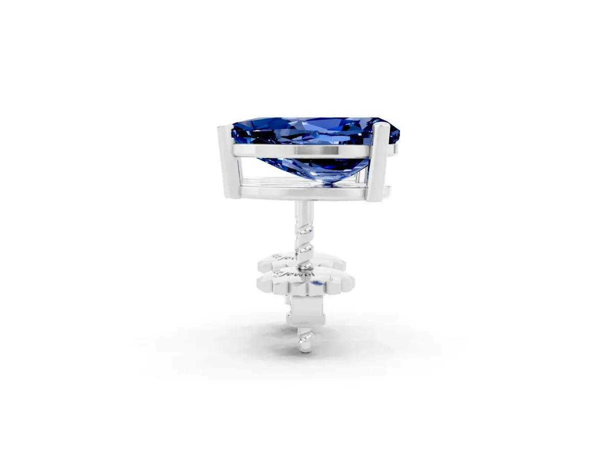 Pear Cut Blue Sapphire Stud Earrings Platinum