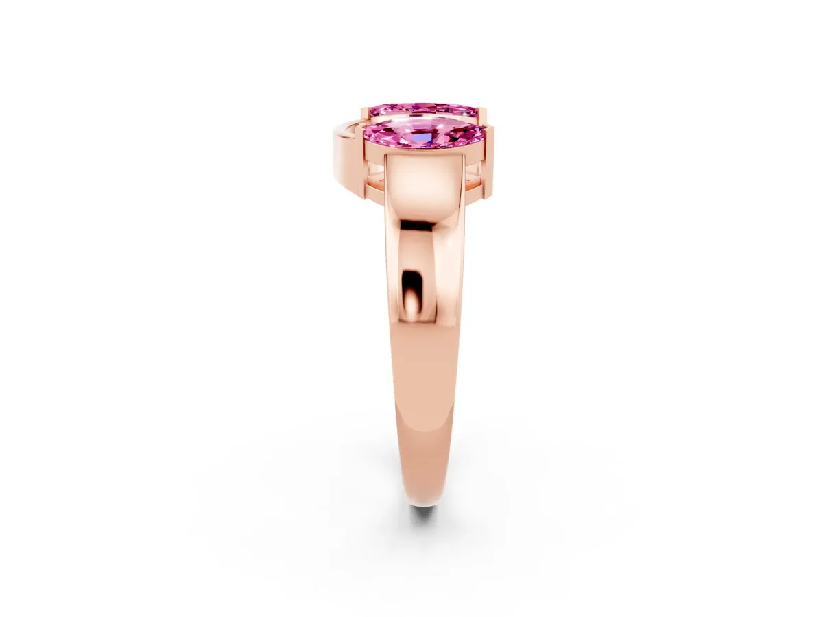 Marquise Pink Sapphire Open Band Ring with Tension Setting Rose gold