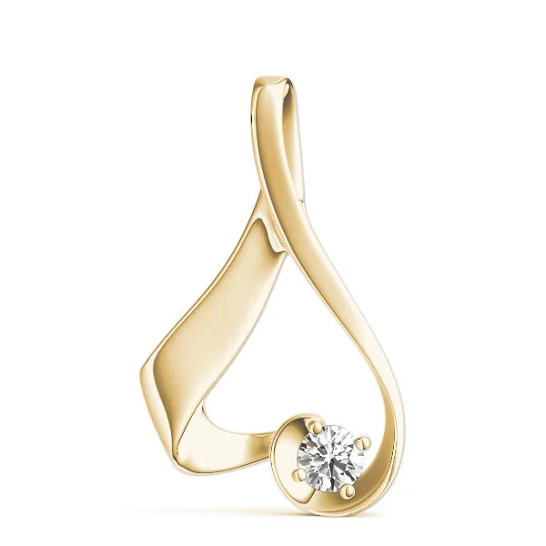 Round Solitaire Bezel Prong Pendant Yellow gold