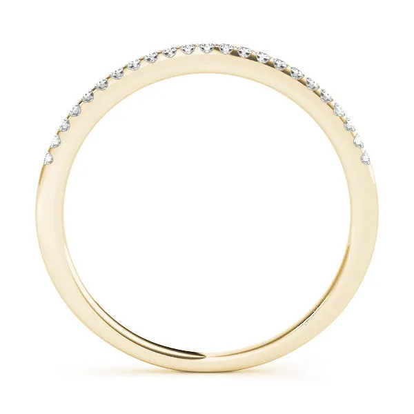 Round Diamond Pavé Set Slim Band with Micro Prong Setting Yellow gold
