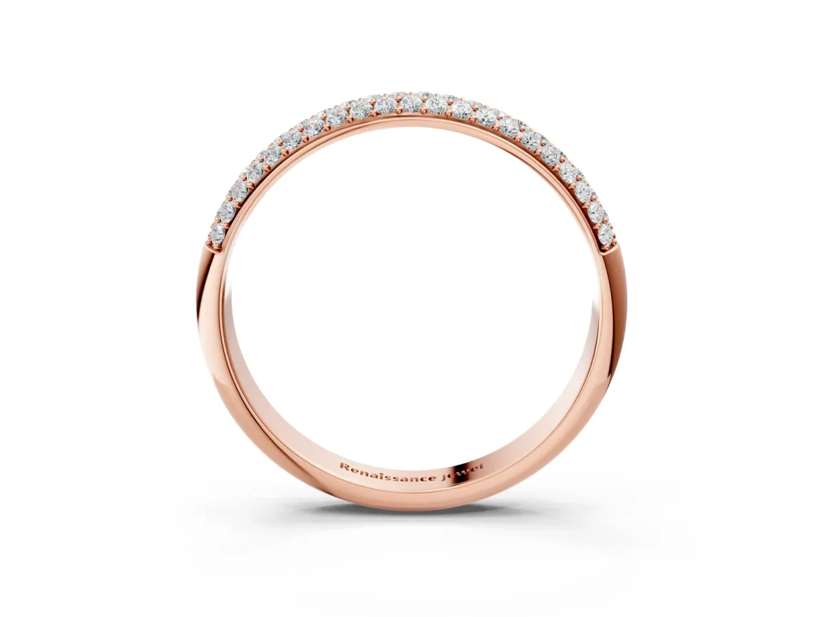 Pavé Round Diamond White Gold Eternity Band Rose gold