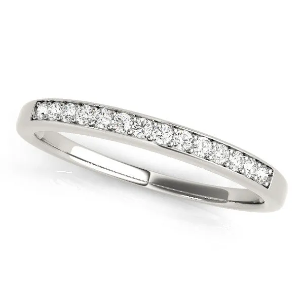 Channel-Set Round Diamond Half Eternity Band Platinum