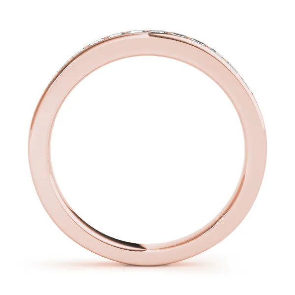 Princess Cut Channel Set Diamond Wedding Band Rose gold
