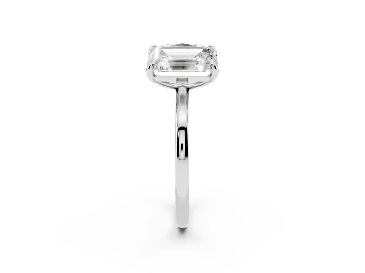 Oval and Radiant Toi Moi Ring with Prong Setting and Plain Band Platinum