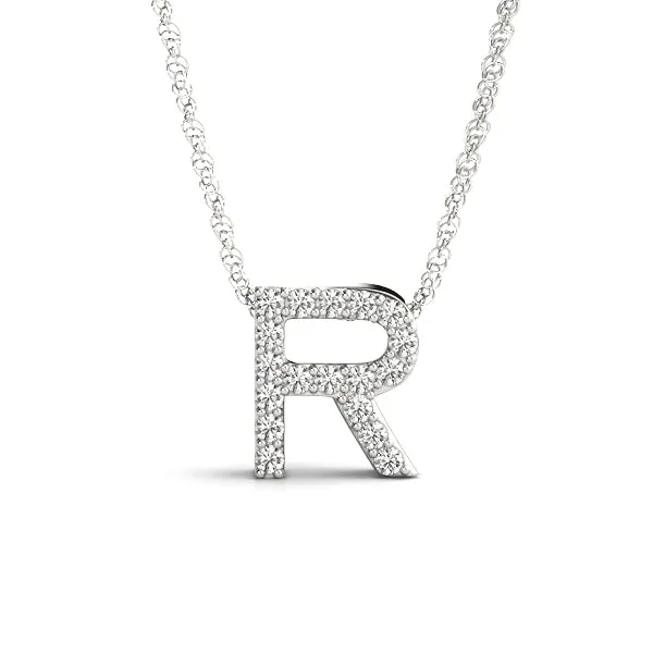 Pavé Round Diamond Prong Pendant White gold